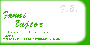 fanni bujtor business card